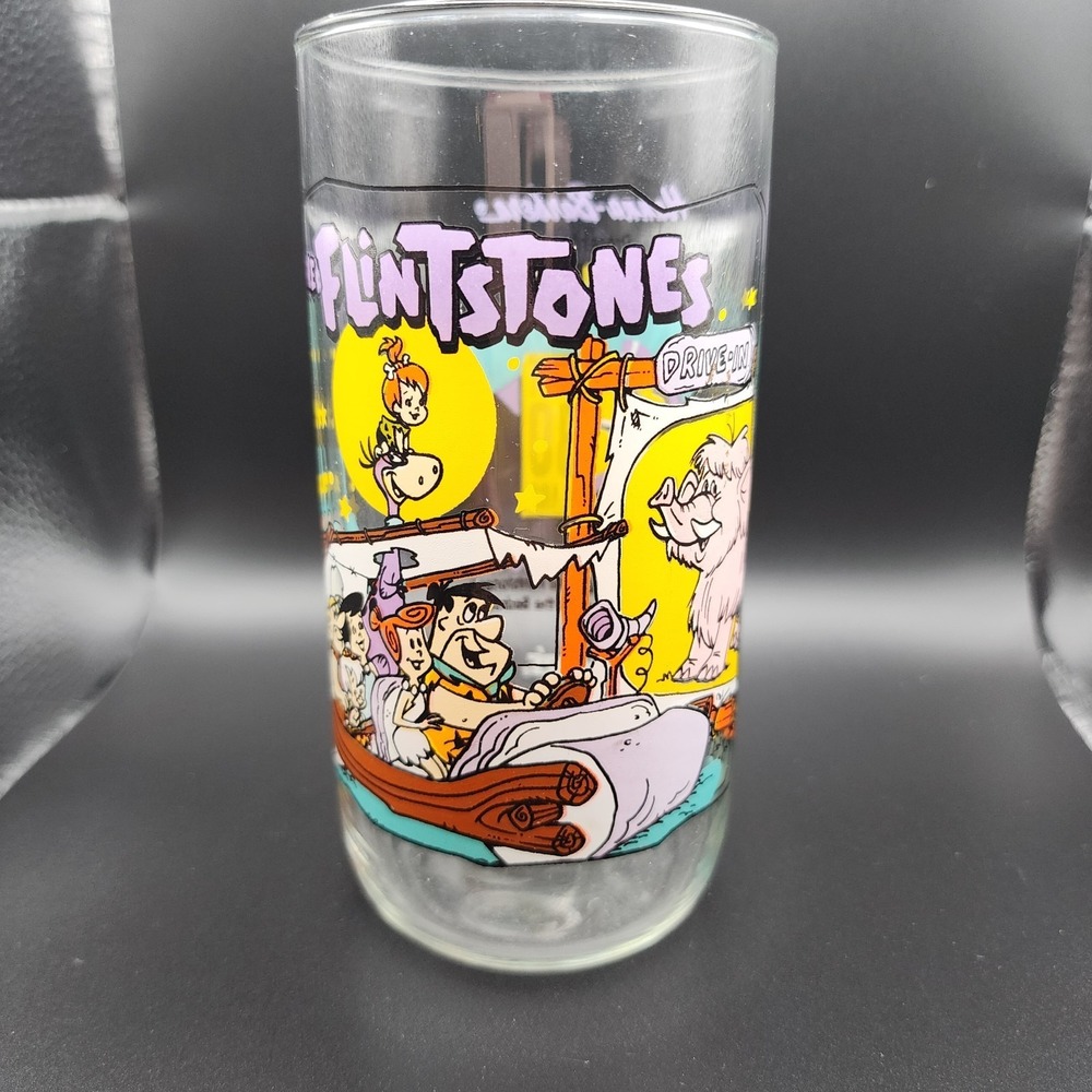 Vintage 1991 Flintstones Hanna-Barbera Hardee's The First 30 Years Glasses 2 - Picture 8 of 8